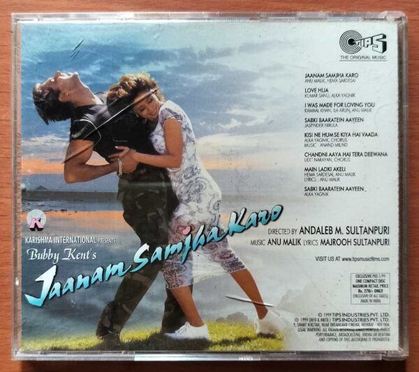 JAANAM SAMJHA KARO - Anu Malik Hindi Audio Cd - Image 3