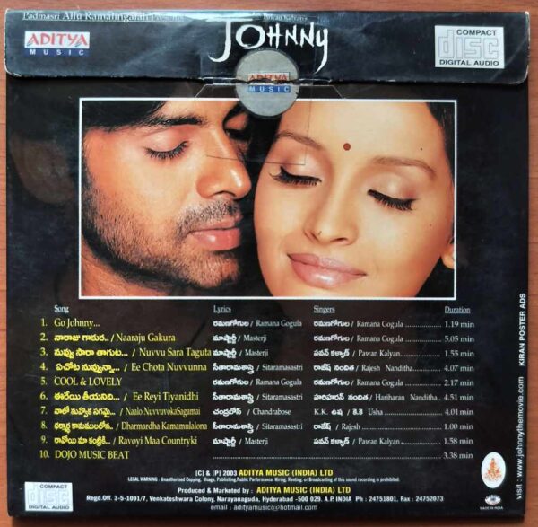 JOHNNY - Ramana Gogula Telugu Audio Cd (FACTORY SEALED PACK) - Image 2