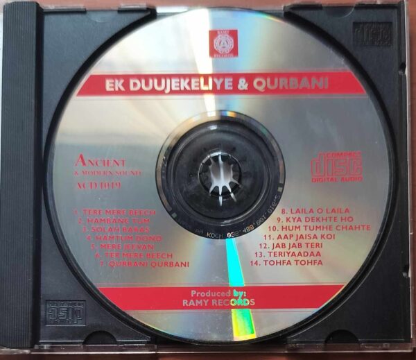 EK DUUJE KE LIYE / QURBANI - Laxmikant Pyarelal & Biddu Kalyanji Hindi Old Ramy Audio Cd - Image 2