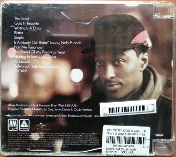 KNAAN COUNTRY GOD OR GIRL - English Album Audio Cd (FACTORY SEALED PACK) - Image 2