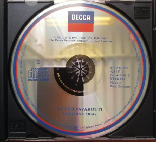 TUTTO PAVAROTTI SONGS AND ARIAS - English 2CD Pack Album Audio Cd - Image 3