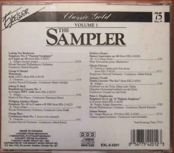 EYCELSIOR CLASSIC GOLD THE SAMPLER VOL . 1 - English Symphony Album Audio Cd - Image 3