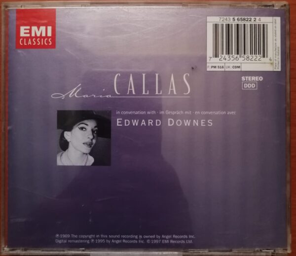 MARIA CALLAS IN CONVERSATION WITH EDWARD DOWNES - Imported English Opera Album Audio Cd - Image 3