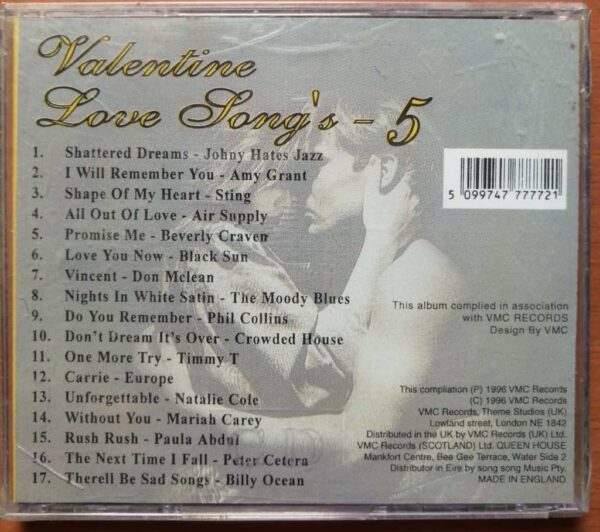 VALENTINE LOVE SONGS 5 - Imported Classical Album Audio Cd (FACTORY SEALED PACK) - Image 2