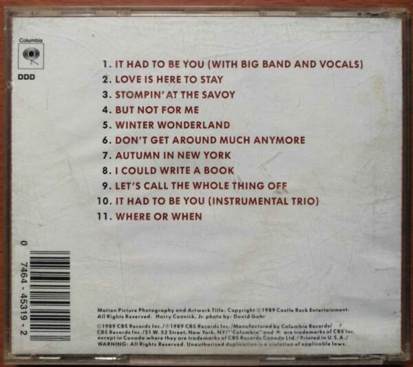 WHEN HARRY MEL SALLY - HARRY CONNICK,JR - Original Motion Picture Audio Cd - Image 3
