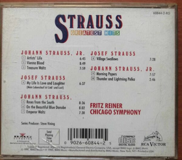 STRAUSS GREATEST HITS - Imported Symphony Album Audio Cd - Image 2