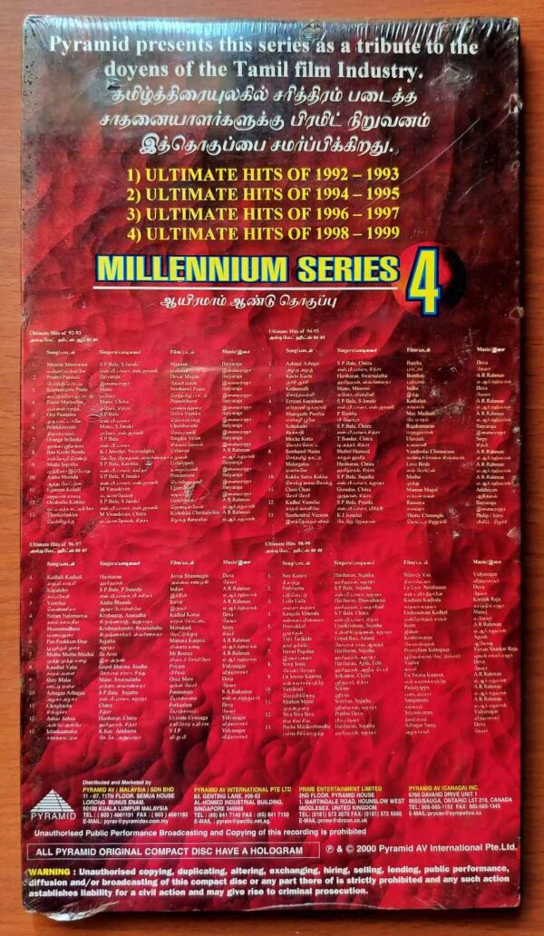 MILLENNIUM SERIES - (4) ULTIMATE HITS FROM 1992-1999 - Ultimate Hits Of The 20TH Century 4CD Pack Audio Cd (FACTORY SEALED PACK) - Image 2
