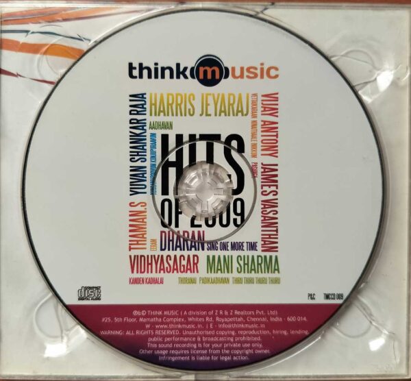 HITS OF 2009 - Tamil Compilation Audio Cd - Image 2
