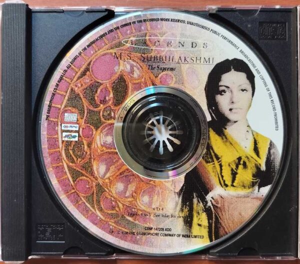 LEGENDS M.S.SUBBULAKSHMI - Classical Audio Cd - Image 2