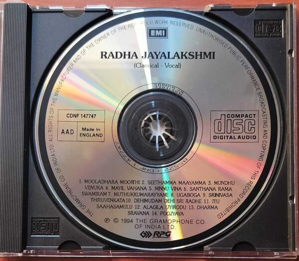 RADHA JAYALAKSHMI CLASSICAL VOCAL - Imported Audio Cd - Image 2