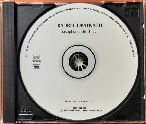 KADRI GOPALNATH SAXOPHONE WITH THAVIL - Tamil Classical Audio Cd - Image 2