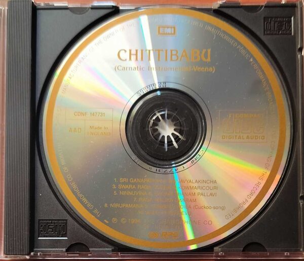 CHITTIBABU - Imported Carnatic Instrumental Veena Audio Cd - Image 2