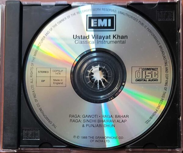 ROYAL TOUCH ON STAR USTAD VILAYAT KHAN - Imported Classical Audio Cd - Image 2