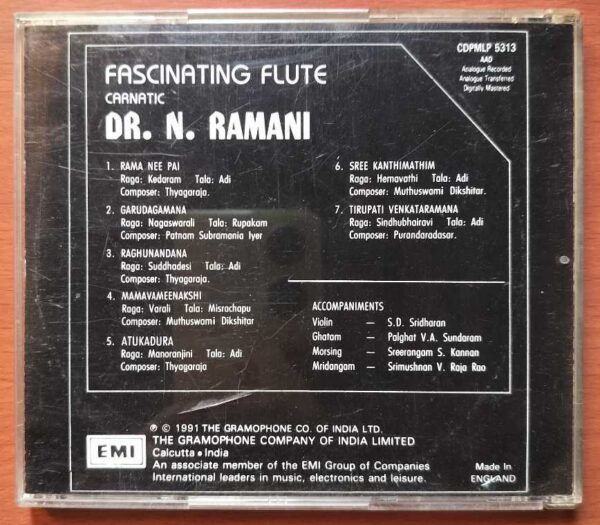 FASCINATING FLUTE - DR. N. Ramani Carnatic Audio Cd - Image 3
