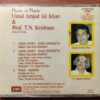 USTAD AMJAD ALI KHAN & PROF. T.N. KRISHNAN - Sarod & Violin Instrumental Audio Cd - Image 3