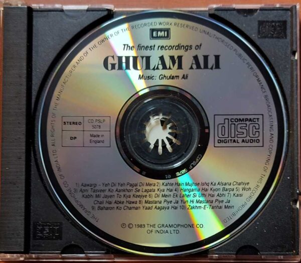THE FINEST RECORDINGS OF GHULAM ALI - Imported Classical Audio Cd - Image 2