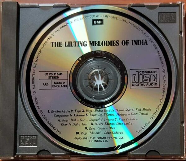 THE LILTING MELODIES OF INDIA - Classical Instrumental Audio Cd - Image 2