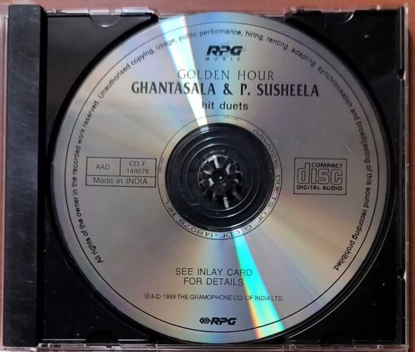 GOLDEN HOUR GHANTASALA & P. SUSHEELA HIT DUETS - Telugu Film Audio Cd - Image 2