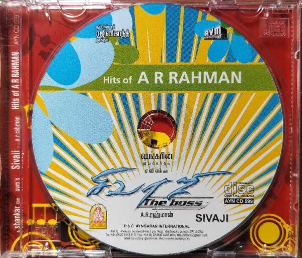 SIVAJI / HITS OF A.R. RAHMAN - Imported A.R. Rahman Ayngaran Tamil Audio Cd - Image 2