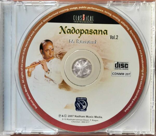 NADOPASANA VOL 2 - N. Ramani Flute Audio Cd - Image 2