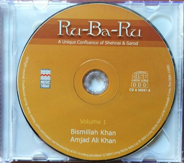 RU-BA-RU vol. 1 & 2 - Ustad Bismillah Khan & Ustad Amjad Khan 2CD Pack Classical Audio Cd - Image 2