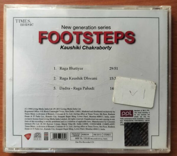 FOOTSTEPS - Kaushiki Chakraborty Hindusthani Audio Cd - Image 2