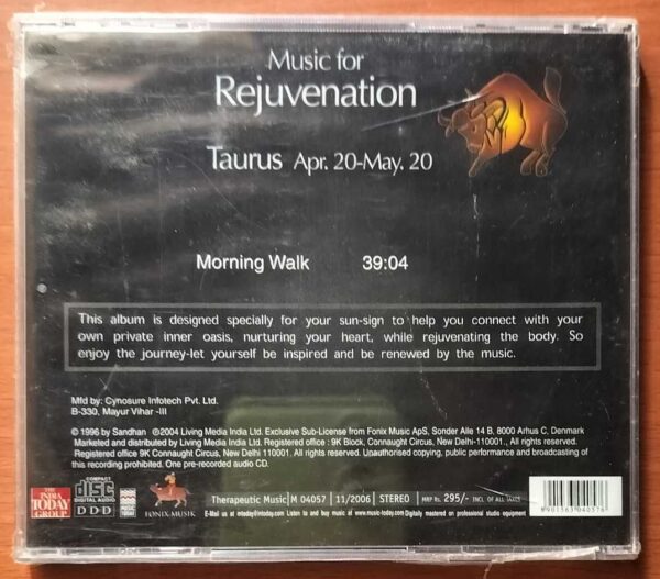MUSIC FOR REJUVENATION - Taurus Apr 20 - May 20 Meditation Audio CD (FACTORY SEALED PACK) - Image 2