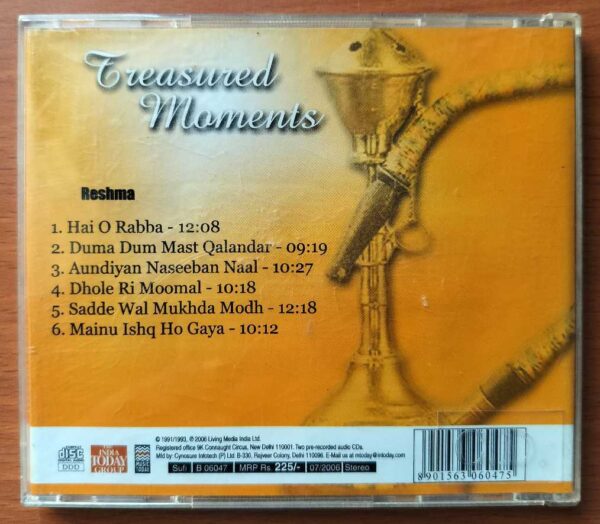 TREASURED MOMENTS - Reshma Hindustani Audio Cd - Image 3