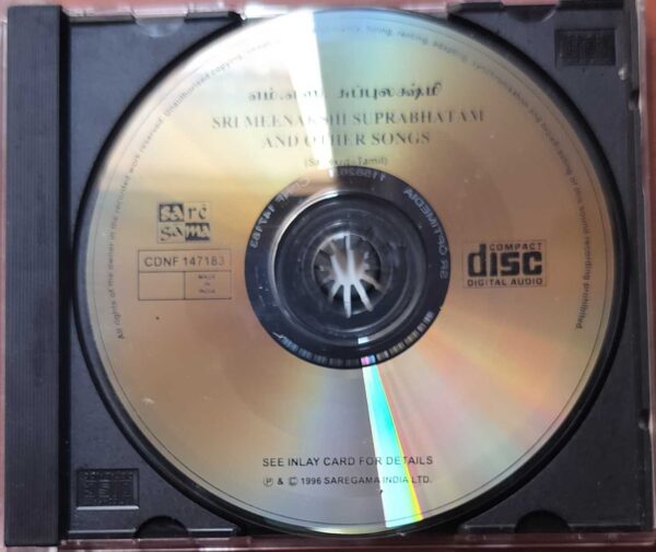SRI MEENAKSHI SUUPRABHATHAM AND OTHER SONGS - M.S. Subbulakshmi Devotional Audio Cd - Image 2