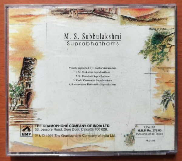 SRI VENKATESA SUPRABHATHAM - M.S. Subbulakshmi Devotional Audio Cd - Image 2
