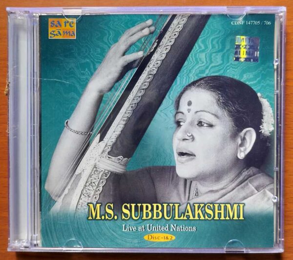 M.S. SUBBULAKSHMI LIVE AT UNITED NATIONS DISC 1 & 2 - Classical Carnatic Vocal 2CD Pack Audio Cd