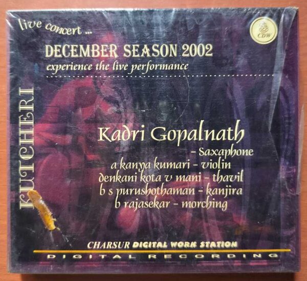 DECEMBER SEASON 2002 KADRI GOPALNATH SAXAPHONE - Indian Instrumental 3CD Pack Audio Cd (FACTORY SEALED PACK)