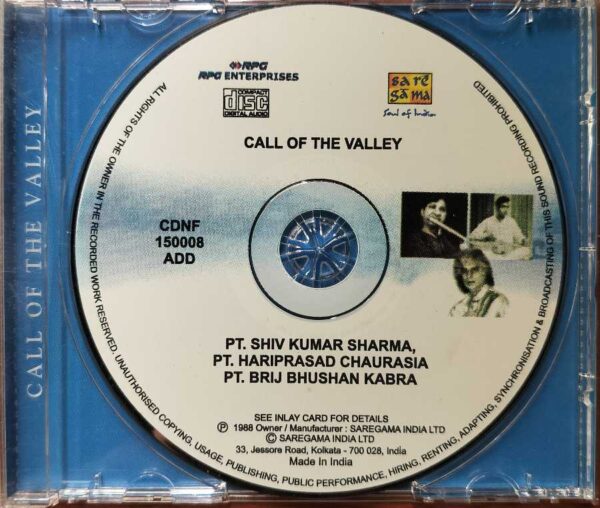 CALL OF THE VALLEY - PT. Shiv Kumar Sharma & PT. Hariprasad Chaurasia Instrumental Audio Cd - Image 2