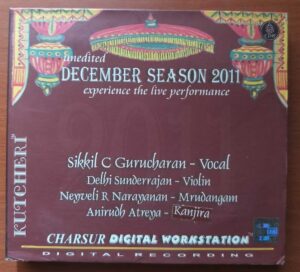 DECEMBER SEASON 2011 - Carnatic Vocal 3CD Pack Audio Cd