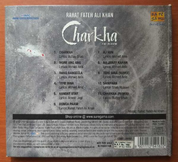 RAHAT FATEH ALI KHAN CHARKHA - The Album Audio Cd - Image 2