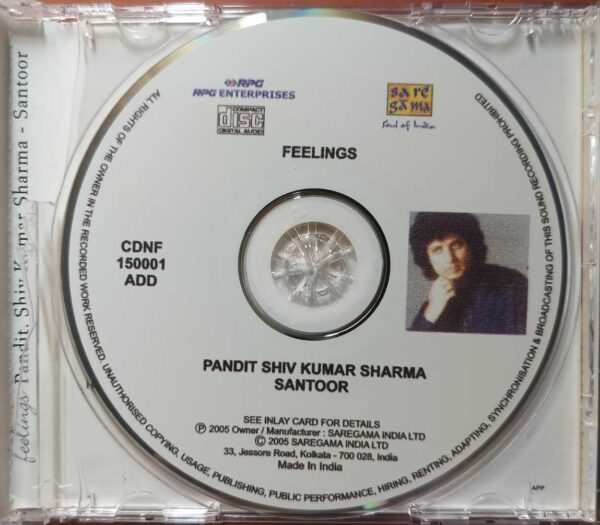 FEELINGS - Pandit Shiv Kumar Sharma Instrumental Audio Cd - Image 2