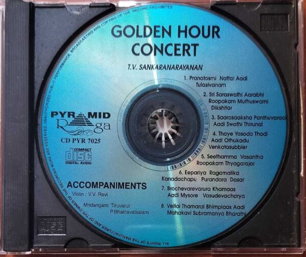 GOLDEN HOUR CONCERT - T.V. Sankaranarayanan Classical Vocal Audio Cd - Image 2