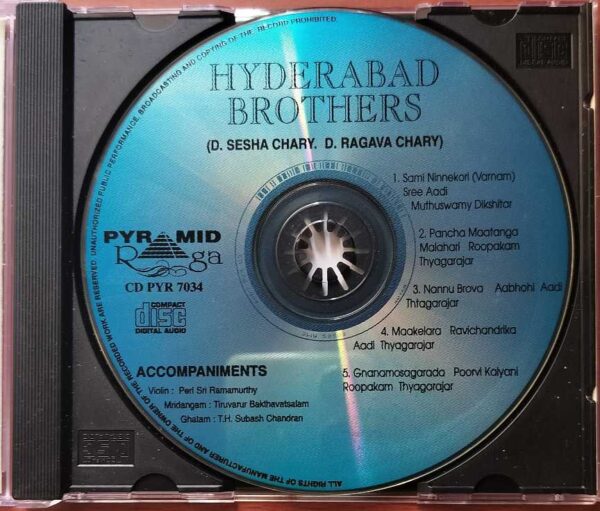 HYDERABAD BROTHERS - D. Sesha Chary & D. Ragava Chary Classical Vocal Audio Cd - Image 2