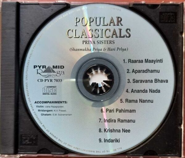 POPULAR CLASSICALS - Priya Sisters  Classical Audio Cd - Image 2