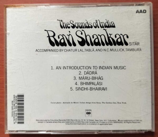 THE SOUNDS OF INDIA - Ravi Shankar Sitar Instrumental Audio Cd - Image 3