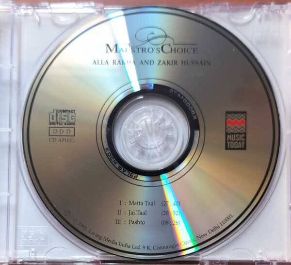 MAESTRO'S CHOICE SERIES ONE - Alla Rakha AND Zakir Hussain Tabla Instrumental Audio Cd - Image 2