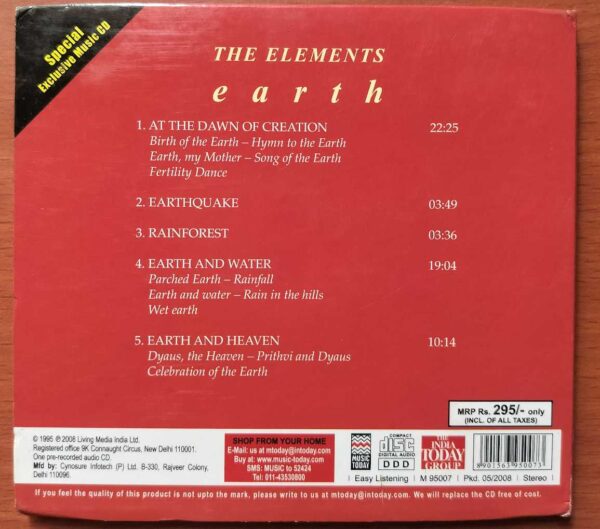 THE ELEMENTS EARTH - Vanraj Bhatia Instrumental Audio Cd - Image 2