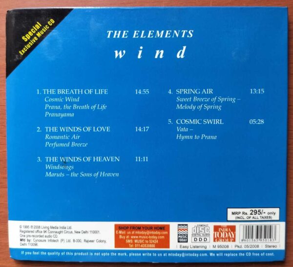 THE ELEMENTS WIND - Hari Prasad Chaurasia Instrumental Audio Cd - Image 2
