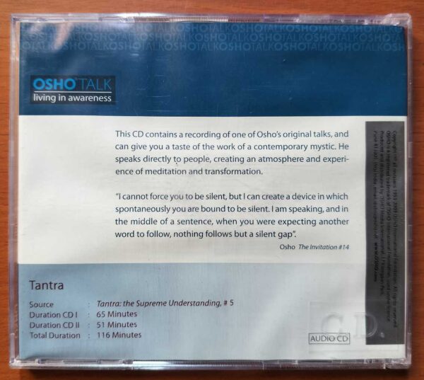 OSHO TALK TANTRA - Osho Living Awareness Audio Cd - Image 4