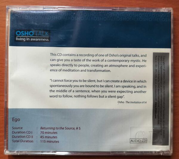 OSHO TALK EGO - Osho Living Awareness 2CD Pack Audio Cd - Image 3