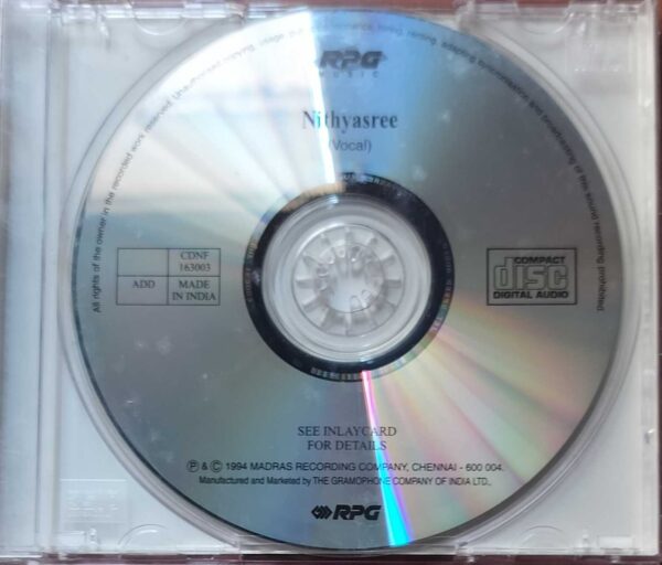 S. NITHYASREE CARNATIC CLASSICAL VOCAL - Classical Carnatic Vocal Audio Cd - Image 2