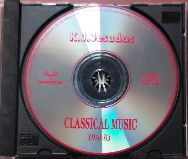 CLASSICAL MUSIC VOL. 6 - K.J. Jesudas Carnatic Audio Cd - Image 2