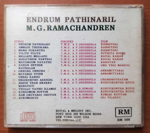 ENDRUM PATHINARIL M.G. RAMACHANDRAN - Imported M.G.R Tamil Film Collection Songs Audio Cd - Image 3