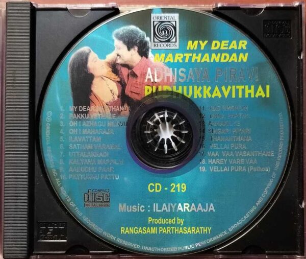 MY DEAR MARTHANDAN / PUDHUKKAVITHAI / ADHISAYA PIRAVI - Ilayaraja Imported Audio Cd - Image 2