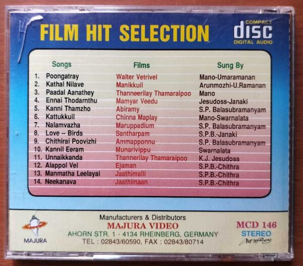 FILM HITS SELECTION - Imported Tamil Audio Cd (GERMANY EDITION) - Image 3